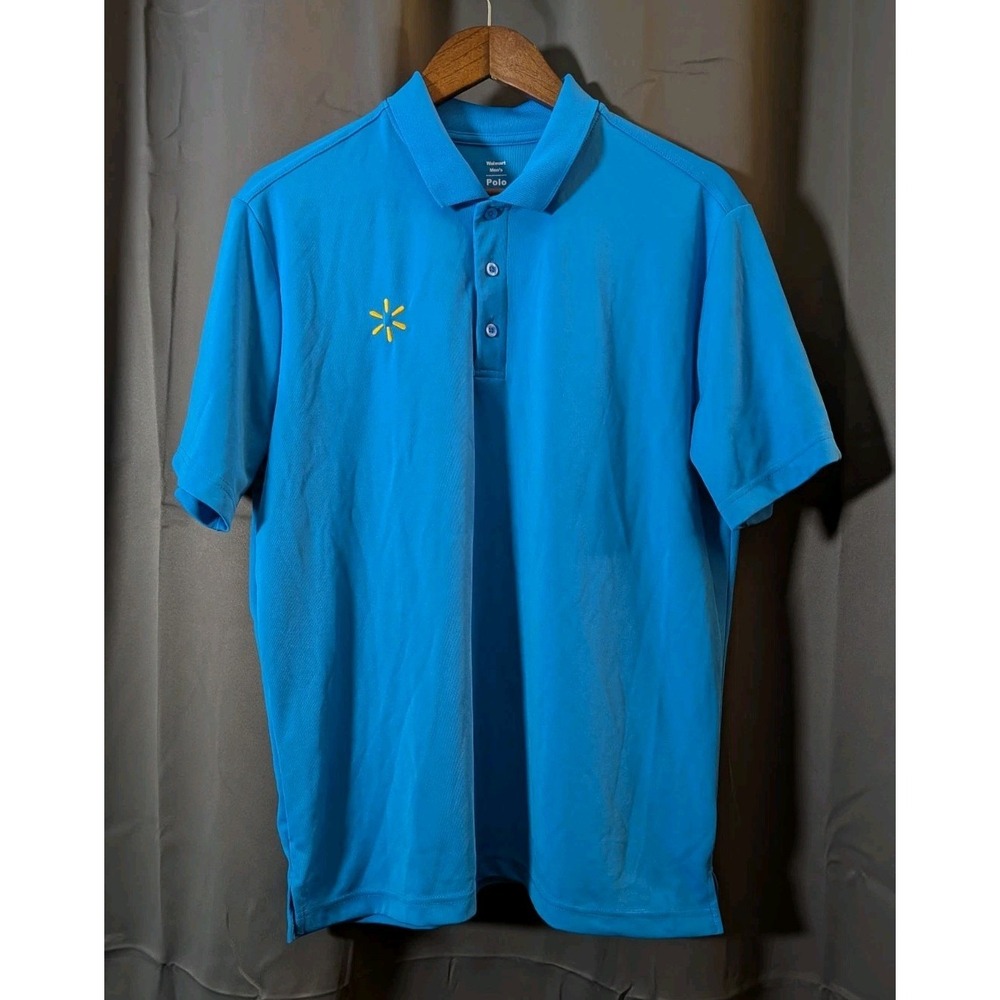 Walmart Employee Shirt Mens Medium Blue S/S Polo Work Wear‎ Uniform Spark